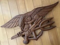 本物 実物 ネイビーシールズ 米海軍特殊部隊US.NAVY 天然木 特大