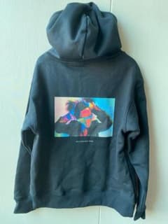藤井風 HEHN カラフルグラフィック ブラックフード付きパーカー L