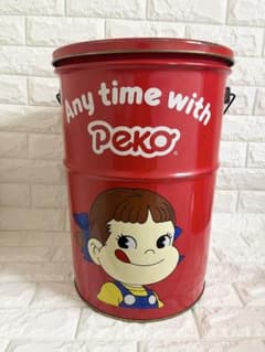 ペコちゃん 昭和レトロ 不二家 スチール缶 スツール アンティーク