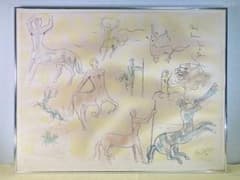 真作】ジャン・コクトー リトグラフ 直筆サイン ギャラリーシール 版画