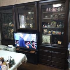 値下 半額18→9→8万 大型リビングボードガラス扉 飾棚 - メルカリ