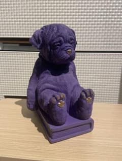 廃盤品】紫色のブルドッグの置物 ブックエンド - メルカリ