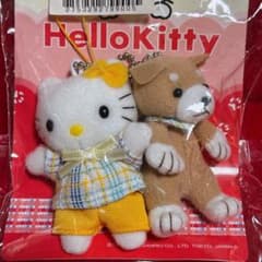 ハローキティ 柴犬 ワンコ ぬいぐるみ ツインマスコット ストラップ