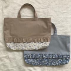おとうふ様専用！花柄フリルレッスンバッグ 4点 ハンドメイド - メルカリ