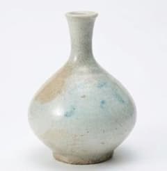 □□□白磁染付瓶□□□李朝時代後期□□□18世紀〜19世紀□□□鑑定済
