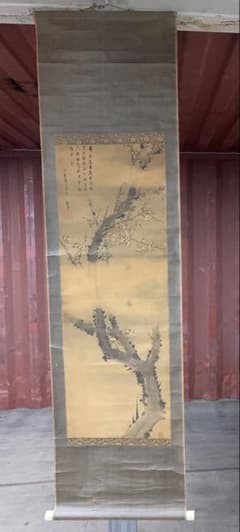 X6346』沢梅隝 水墨梅画讃 絹本 澤三石 安永元年生まれ 掛軸 - メルカリ