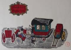 川上澄生☆人力3台・馬車1台木版画 - メルカリ