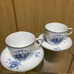大倉陶園 呉須正倉院OKURA6客 カップ ソーサー プラチナ彩 ハンドペイント