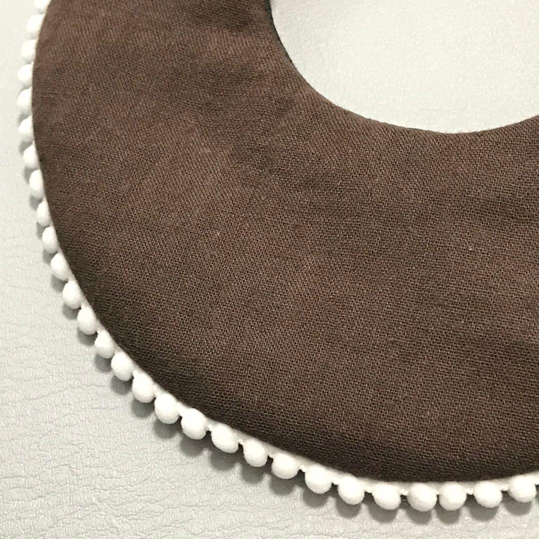 SALE】B98 ポンポン付き まんまる スタイ ハンドメイド リバーシブル