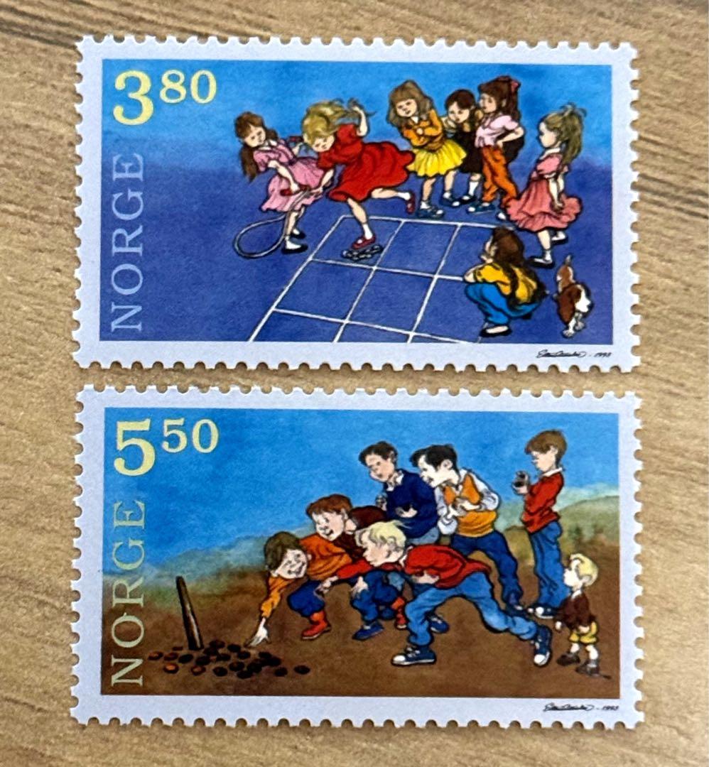 外国切手 ノルウェー 子どもの遊び 2種完 未使用 - メルカリ