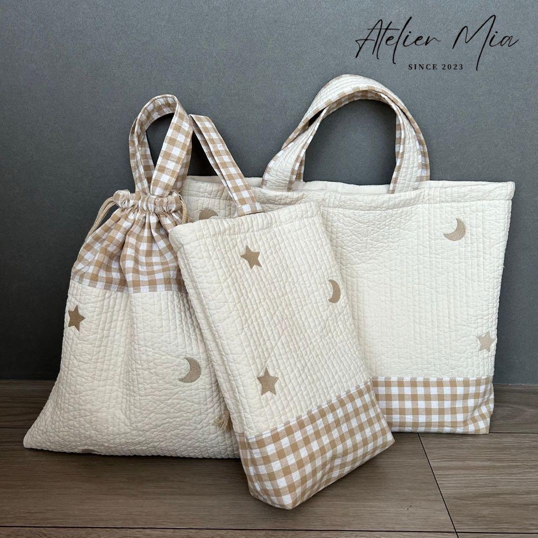 179/ムーンスター]【オリジナル刺繍】入園入学セット＊レッスンバッグ