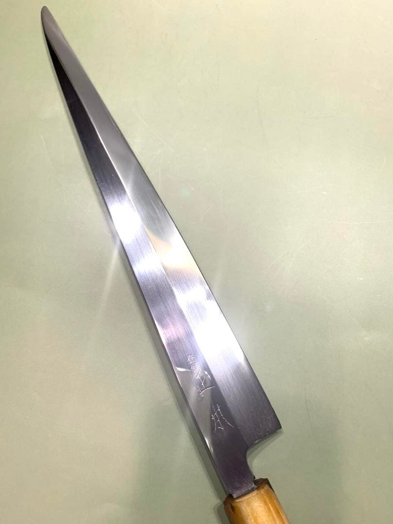 正本　柳刃包丁　秀　刃渡り27.5cm 青鋼柳刃庖刀 – 包丁の築地正本
