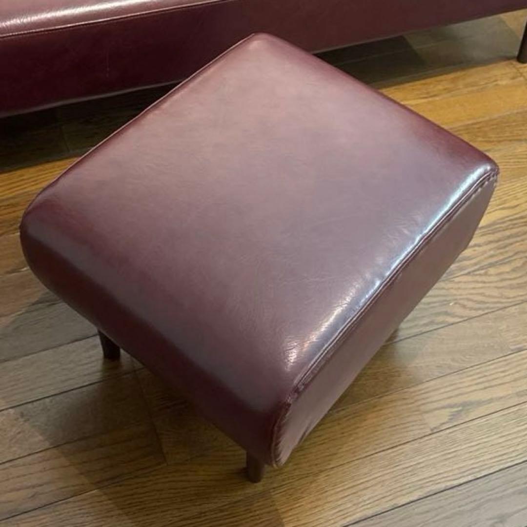 ビンテージ風　オットマン　合皮レザー　ボルドーカラー ふるなび限定】和楽オットマン ヴィンテージタイプ モスグリーン FN