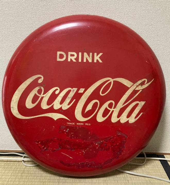 コカコーラビンテージ丸型看板 最終価格 希少 コカコーラ 丸型看板 レトロビンテージ コピーライト