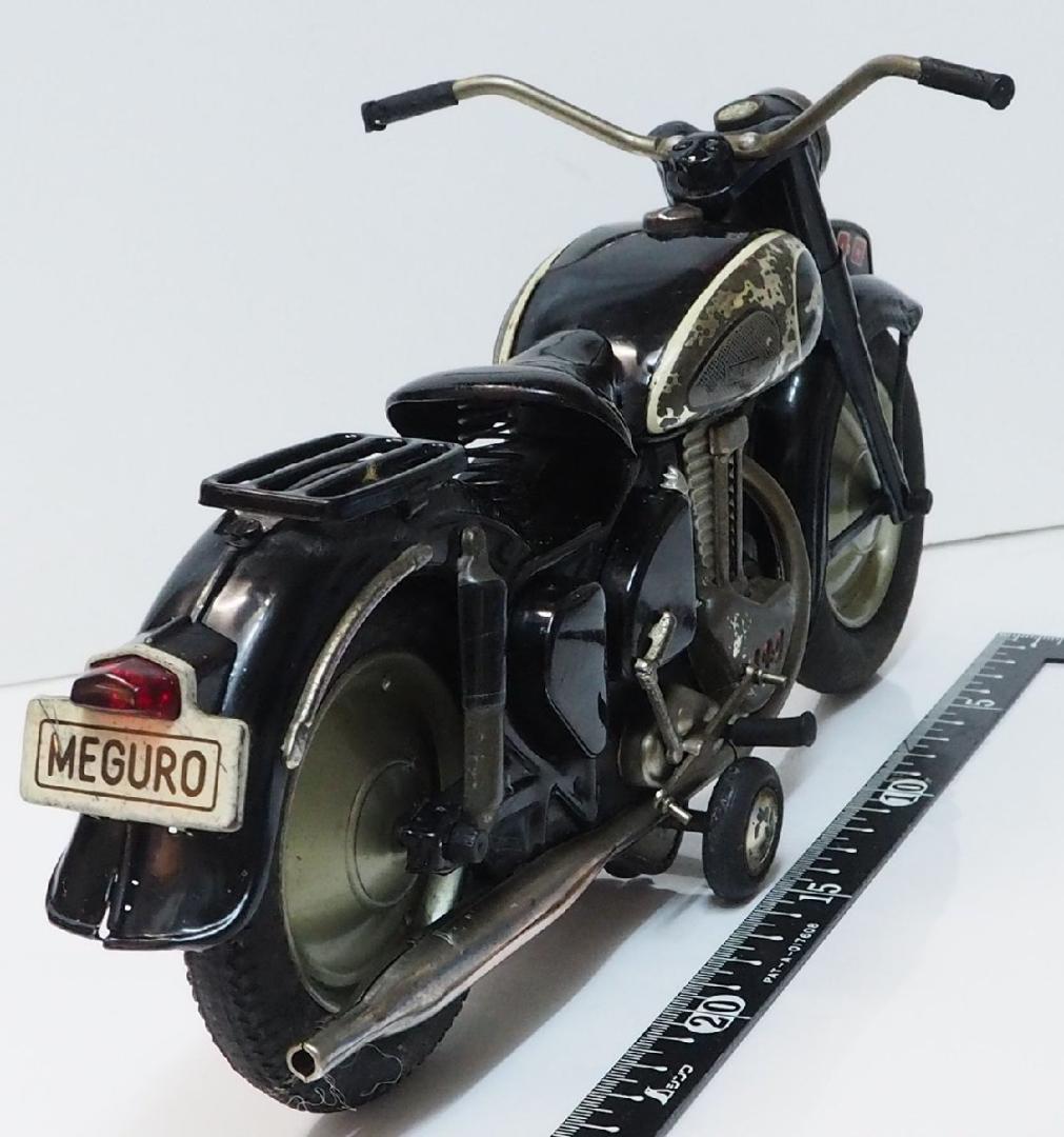 専用 萬代屋カワサキメグロ黒】当時物ブリキ製バイク二輪車オートバイ