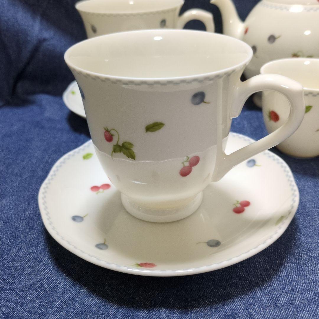 NARUMI ポット付茶器セット ストロベリーガーデン カップルモーニング