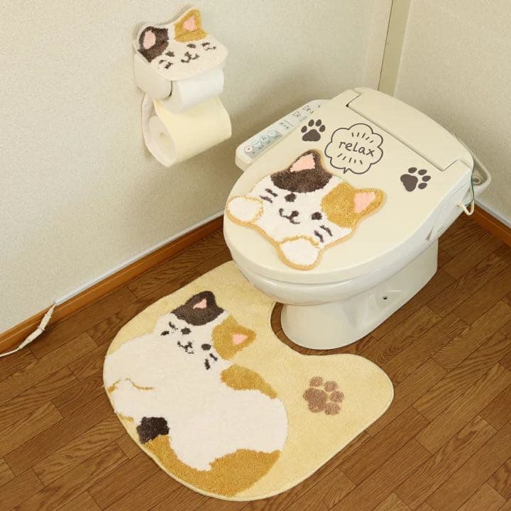 ねこ トイレマット セット ５点 トイレ 吸着タイプ にゃんこ キャット 猫 Amazon｜トイレマット セット 4点 ねこ ウォシュレット 猫 にゃんこ
