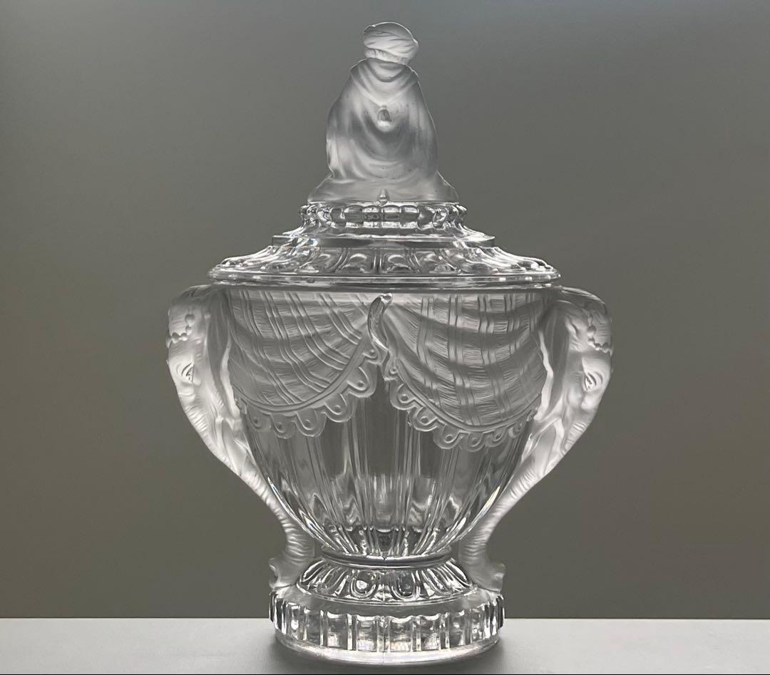 BACCARAT バカラ/※稀少バカラ刻印有大型蓋物フロストタイプ