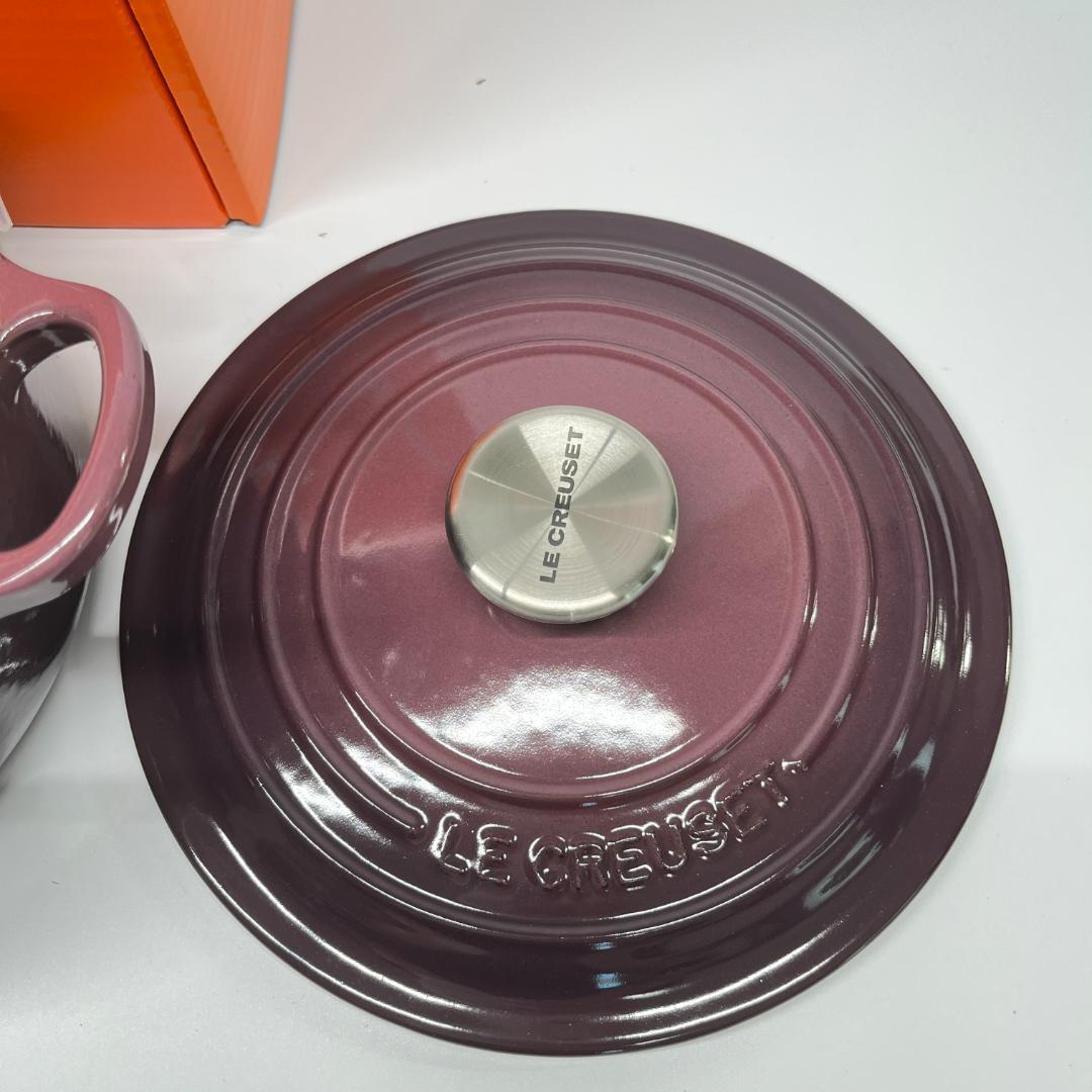 ル・クルーゼ ココットロンド 20cm フィグ シルバーノブ 新品 - メルカリ