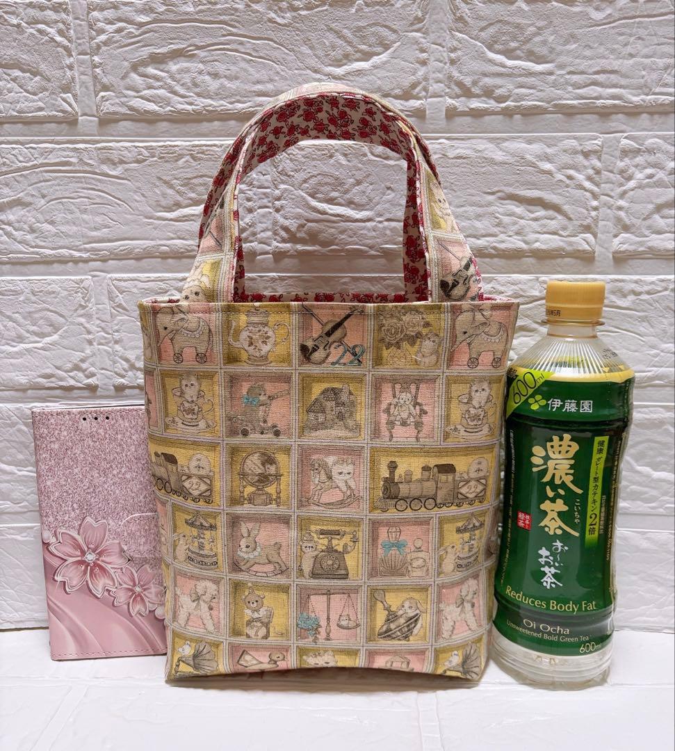 ミニトートバッグ ハンドメイド ユキエモン TOYナイトボックス ピンク