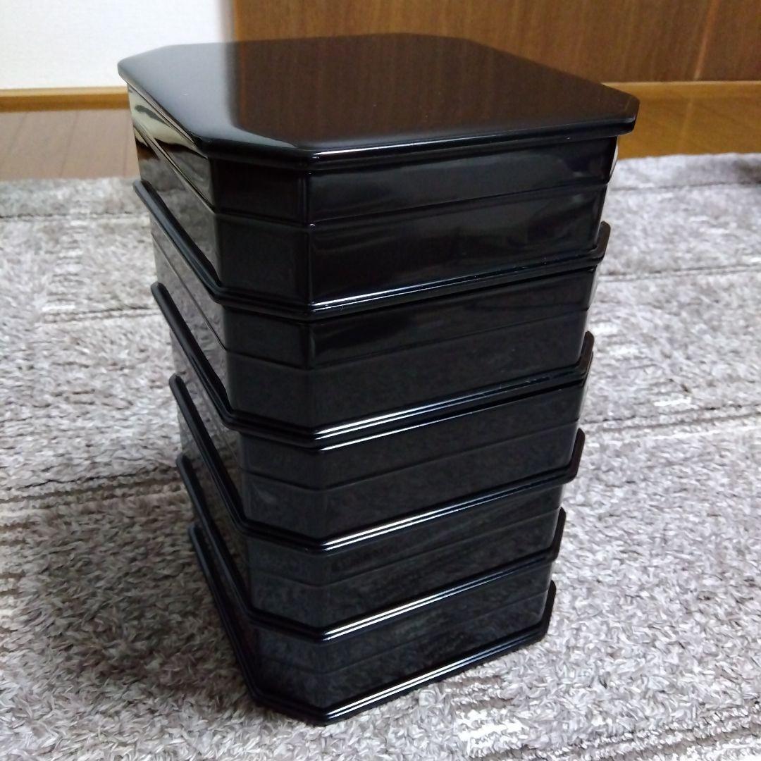 懐石道具 黒 真塗 5段 縁高重 菓子器 茶道具 紙箱 - メルカリ