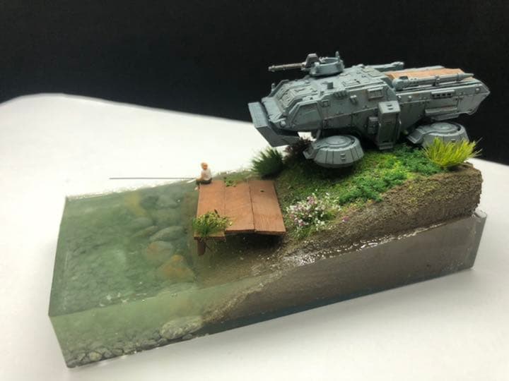 森の湖 ガンダム ジオラマ ホバートラック塗装済完成品