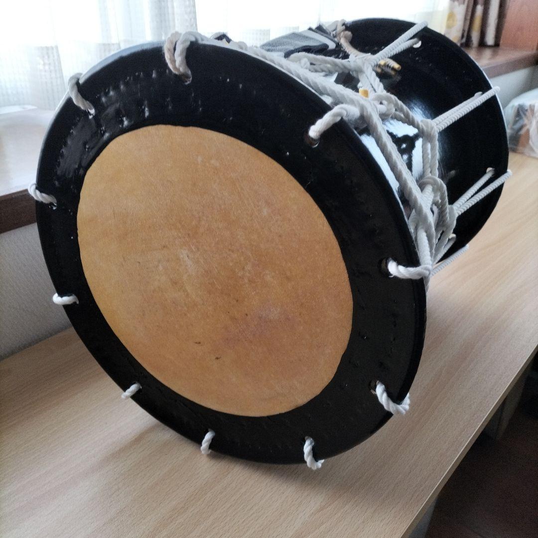 ミズキ様ご依頼商品」担ぎ太鼓 和太鼓 天然皮革 ストラップ付き 中古品