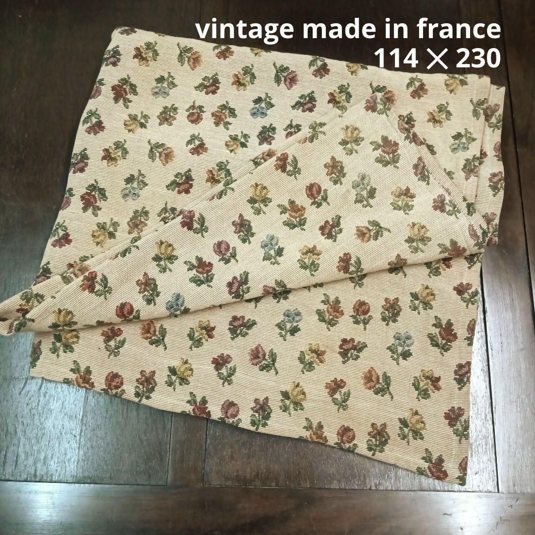 フランス vintage ゴブラン織り 花柄クロス ブロカント テーブルクロス pg-36-01.jpg
