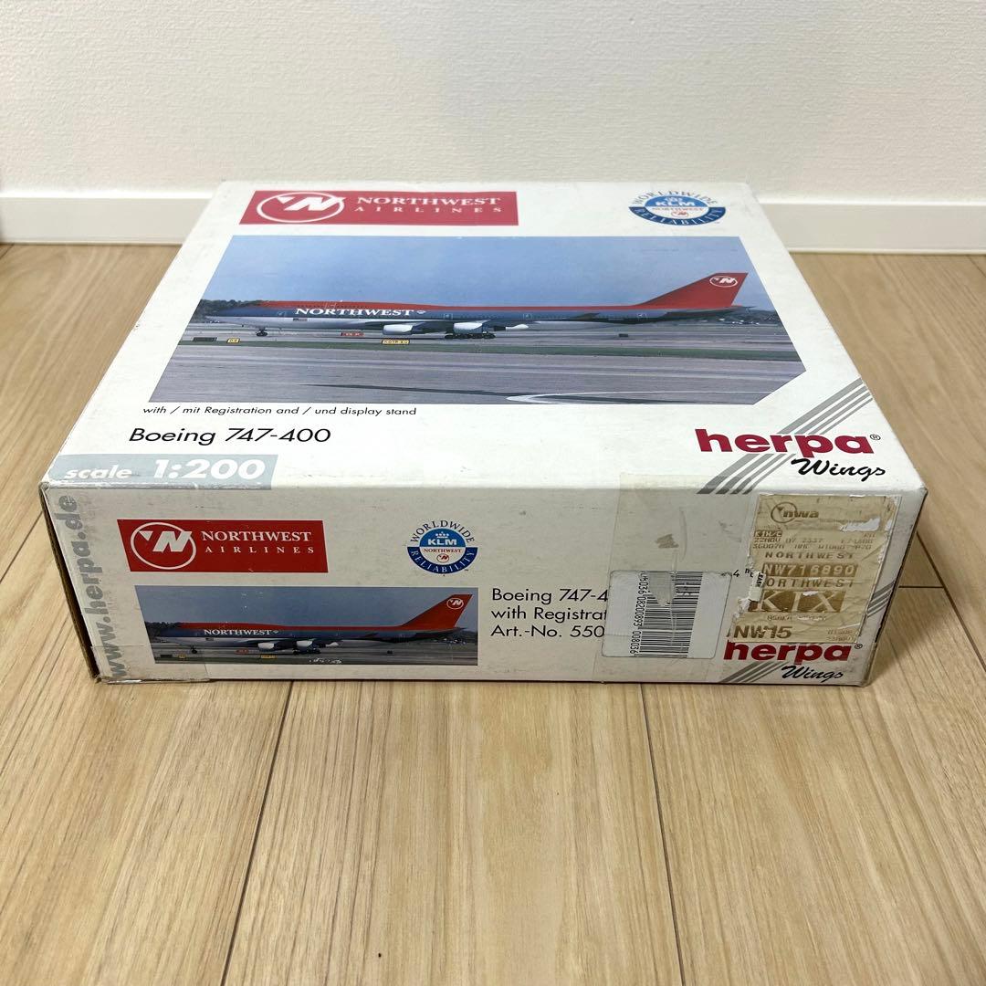 herpa 1/200スケール ノースウエスト航空 Boeing 747-400 - メルカリ