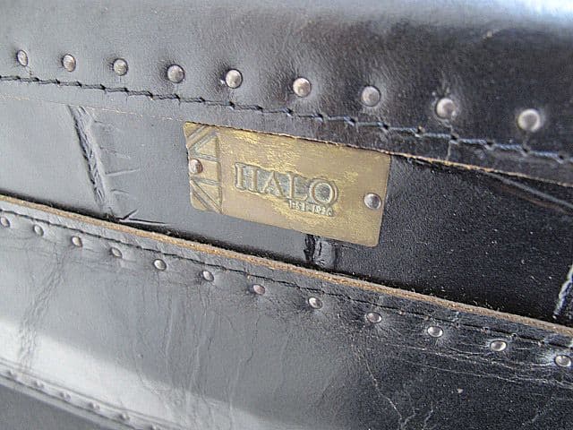 展示品】英国 HALO 高級クロコ型押し牛革張りキャビネット