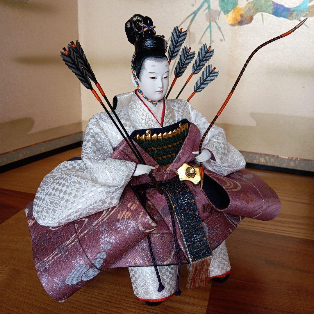 京雛人形☆右大臣・左大臣☆ 隨身 豪華京錦織 刀、弓付属 - メルカリ