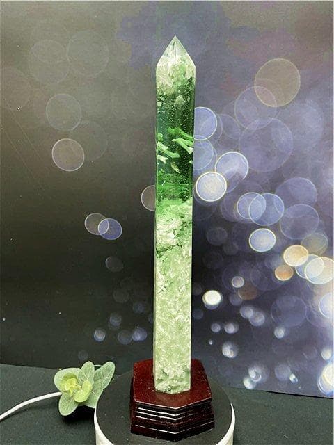 約410mm 1590g超綺麗雪花オブシディアン六角柱B86Z2/179Z12B