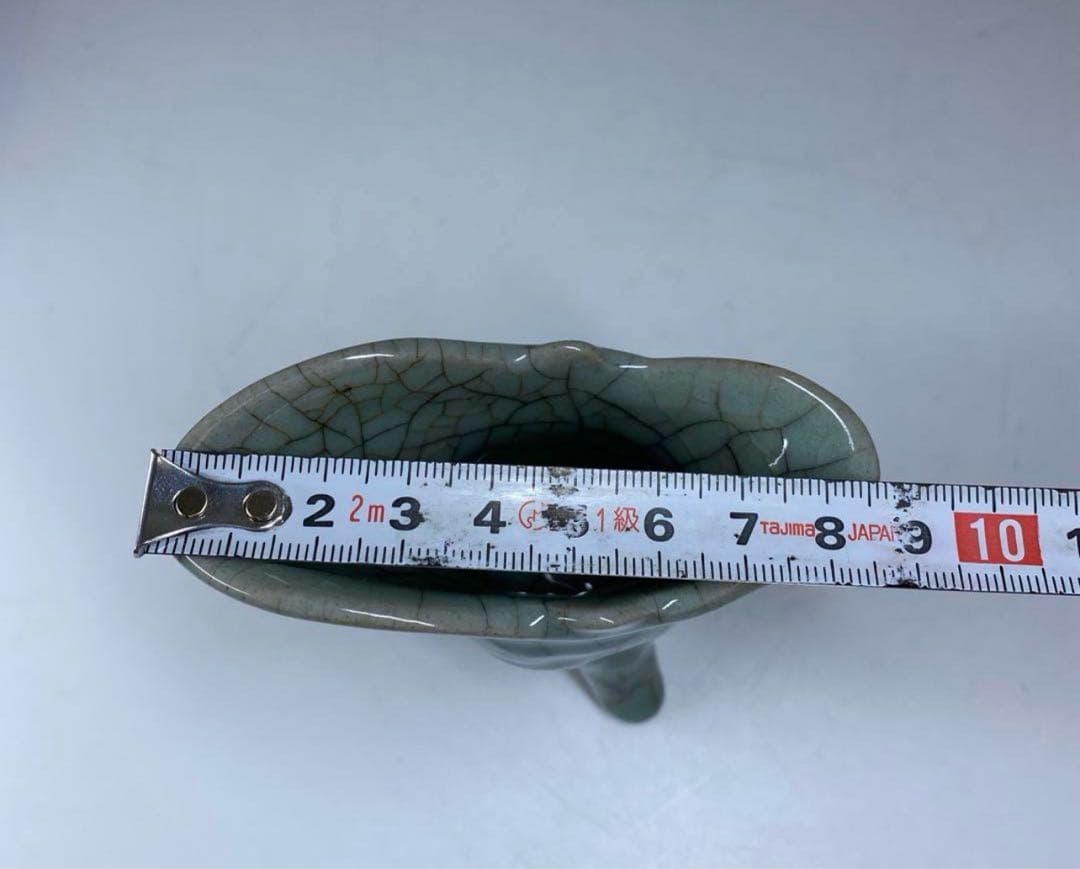 中国古窯 哥窯青磁ひび焼 爵 高さ9.5㎝ - メルカリ