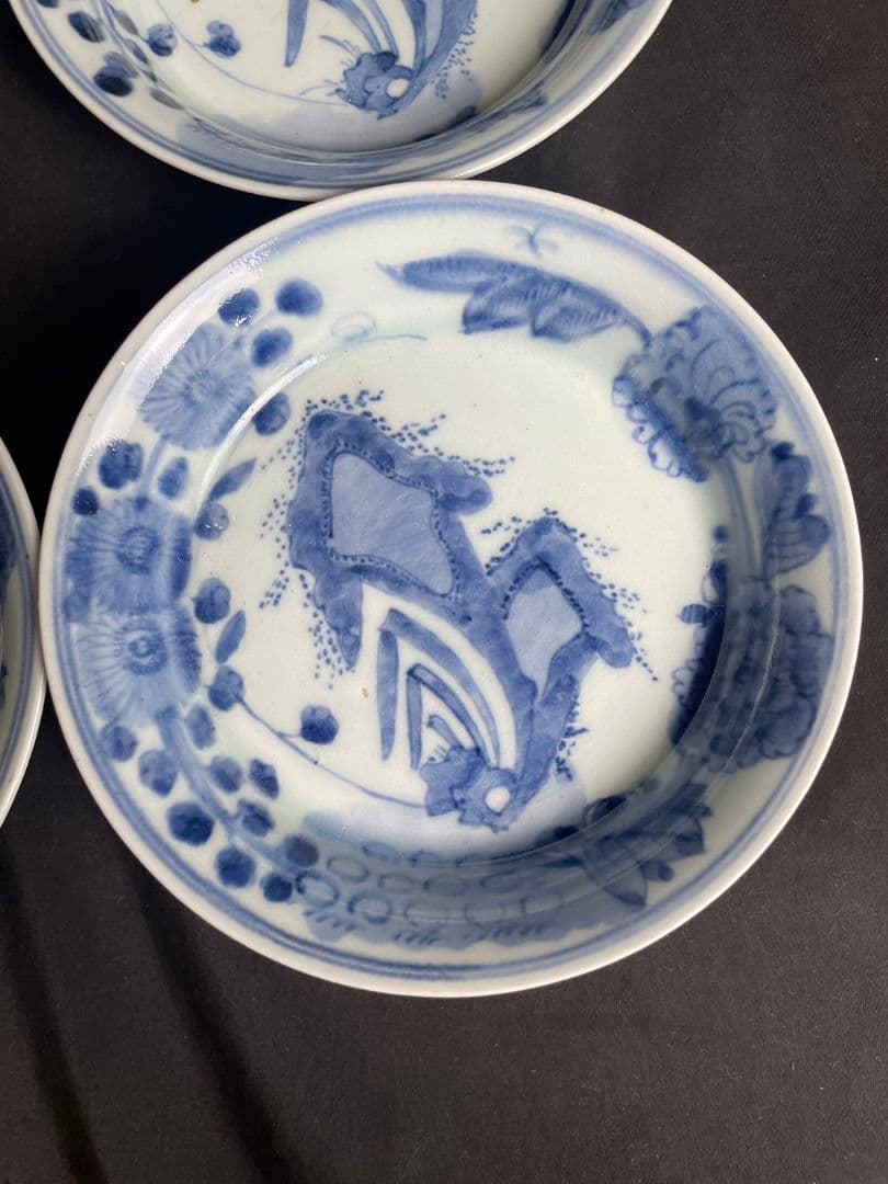 古伊万里 染付15.4㎝なます皿 5客 骨董品/.アンティーク/お皿/中皿