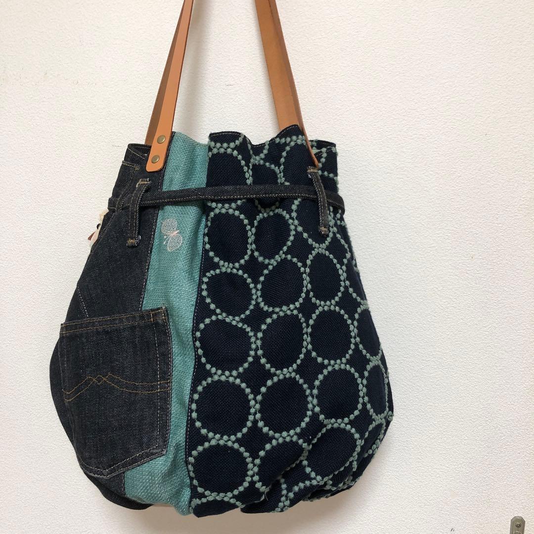 ミナペルホネン ＊ハンドメイド　Poco bag 《タンバリン》リメイクデニム②