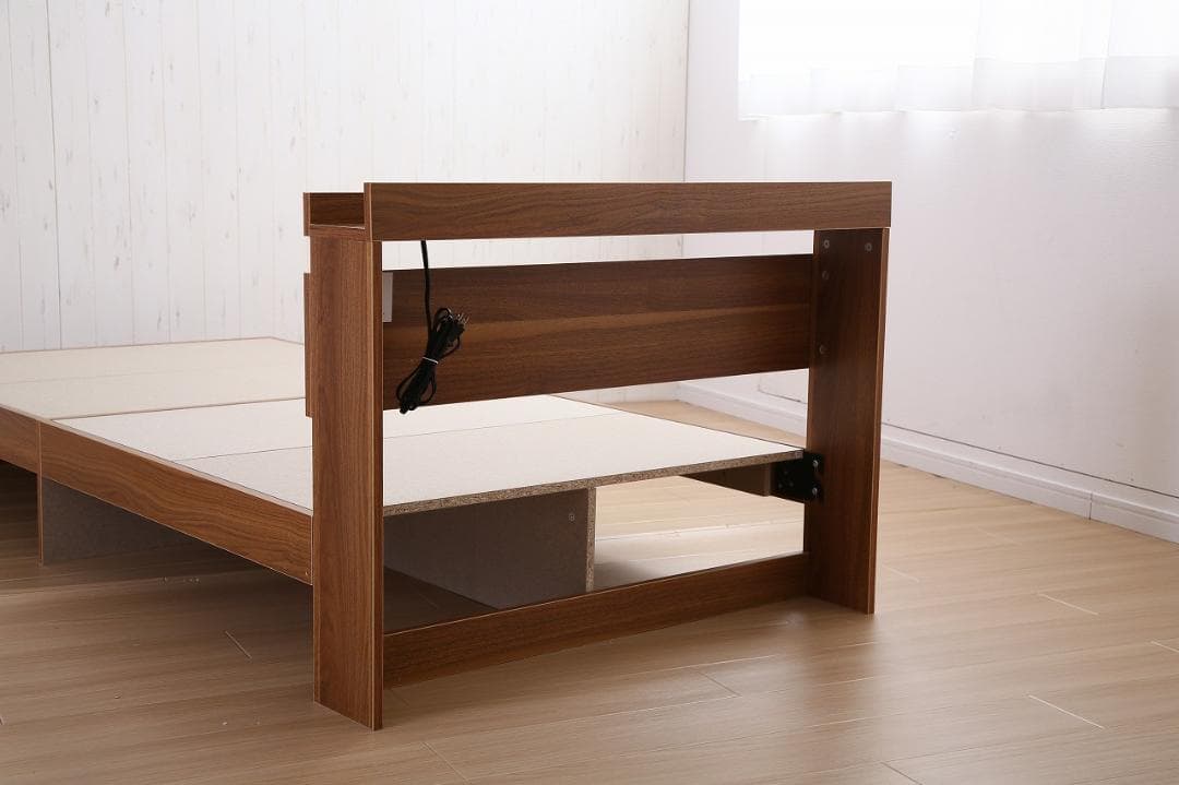 《新品・送料無料》【シングル】Pluto 収納付きベッド（マットレス付き）