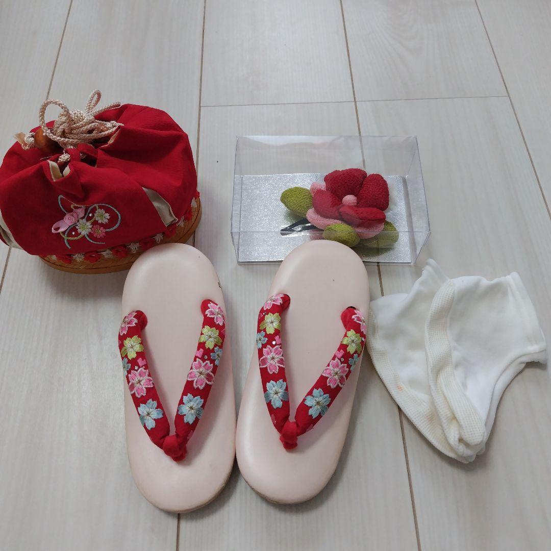 七五三用ヘアクリップとバックと草履セット　三才 草履バッグセット 七五三 753 7歳 草履 バッグ セット バッグセット