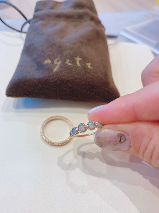 agete 天然石ブルー　リング New Arrival☆新作☆『ネオンブルーアパタイト』☆天然石リング