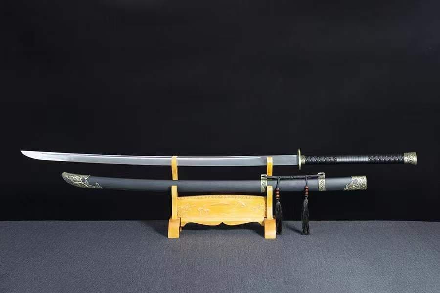金墨竜唐横刀-高性能マンガン鋼 古兵器 武具 刀装具 日本刀 模造刀 居合刀