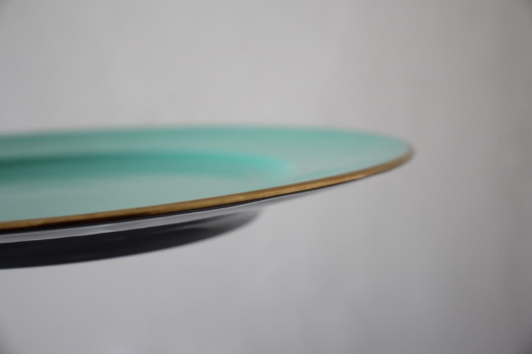 イタリア リチャードジノリ ドッチア窯 30cm 金彩プレート グリーン