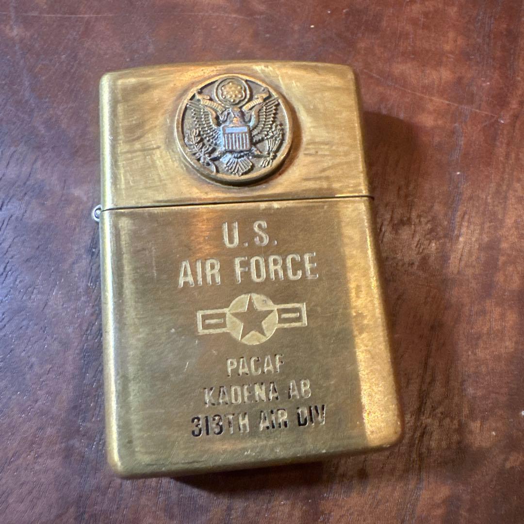 U.S. AIR FORCE 1991ジッポ　嘉手納基地 アメリカ空軍　沖縄 絶版/ヴィンテージ Zippo ジッポー 中古 1989年製造沖縄 嘉手納基地