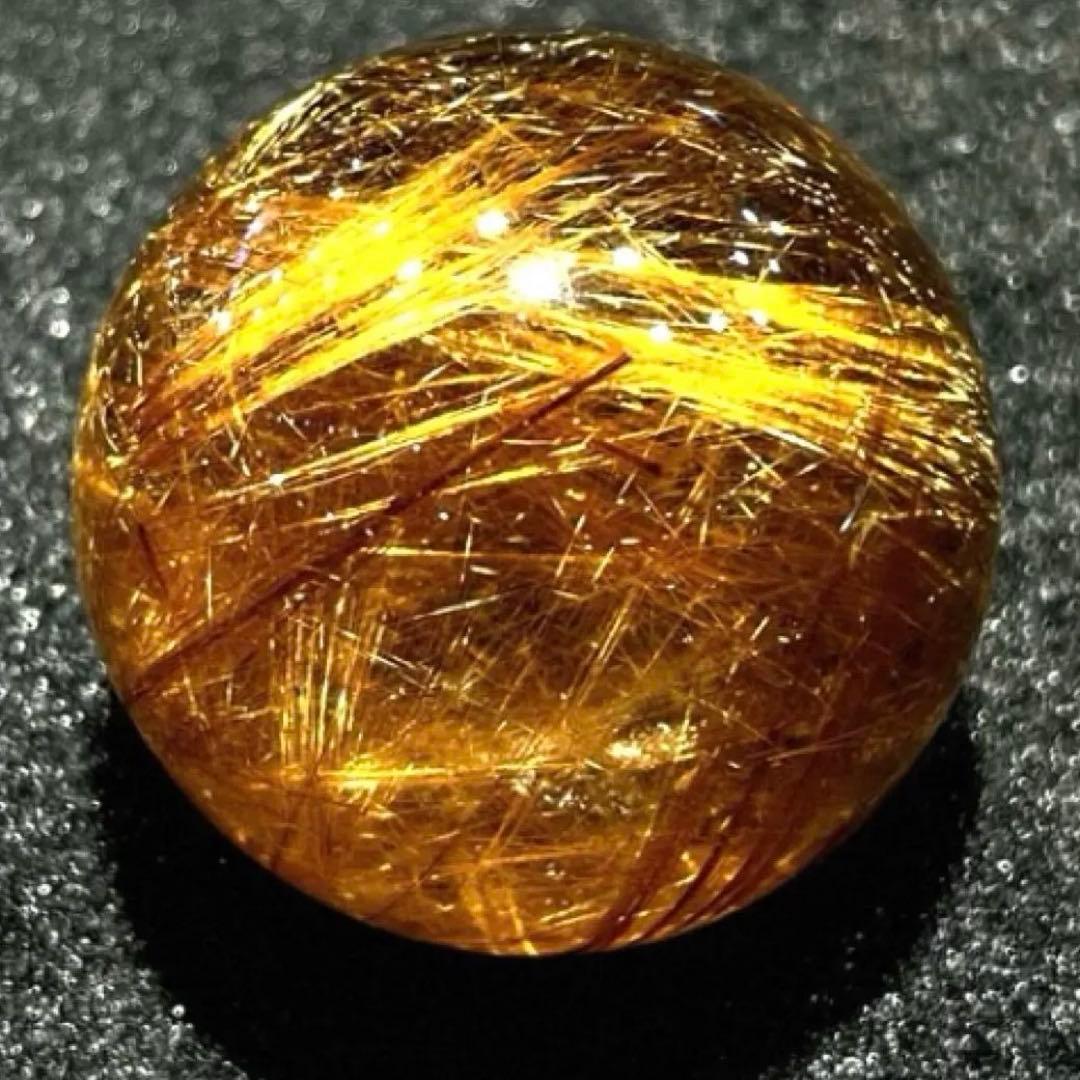 超絶綺麗✨37mm ゴールドルチルクォーツ 丸玉 スフィア 金針水晶