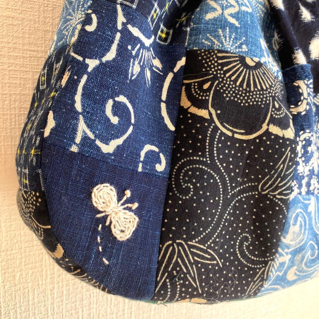 古布 襤褸 刺し子 パッチワークバッグ｜一点もの ハンドメイド 藍染 手