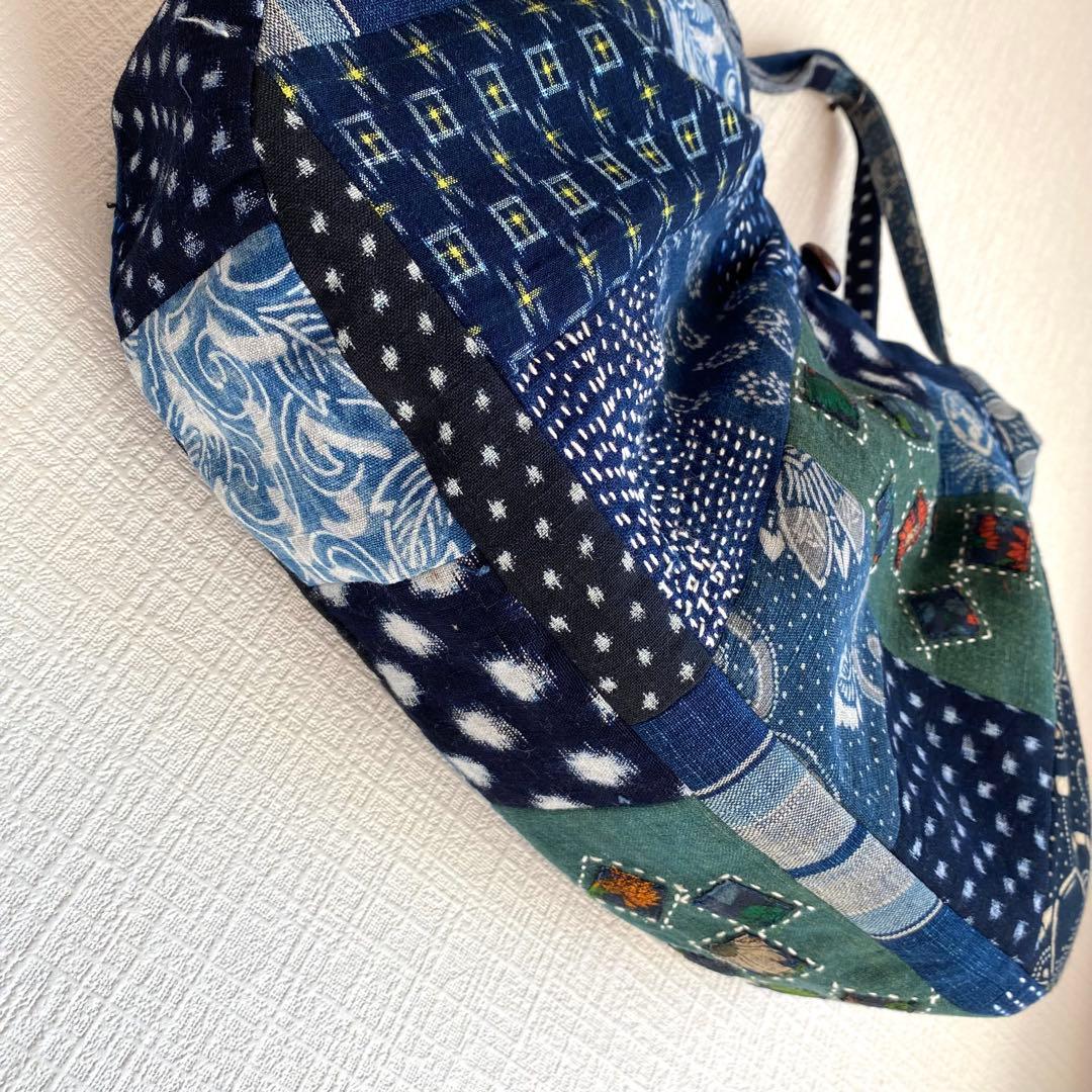 古布 襤褸 刺し子 パッチワークバッグ｜一点もの ハンドメイド 藍染 手
