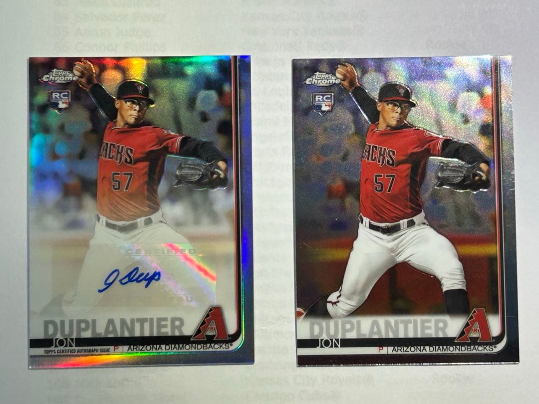 阪神助っ人 デュプランティエ Topps Chrome 直筆サイン Dバックス