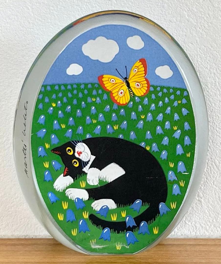 iittala ネコのガラスカード 