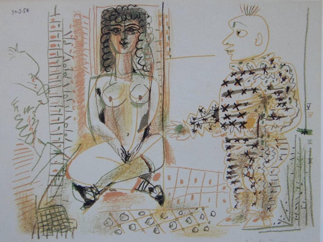 パブロ ピカソ(PABLO PICASSO)、【画家とモデル】、希少画集より Yahoo!オークション - パブロ・ピカソ 画家とモデル 希少画集画 新品高