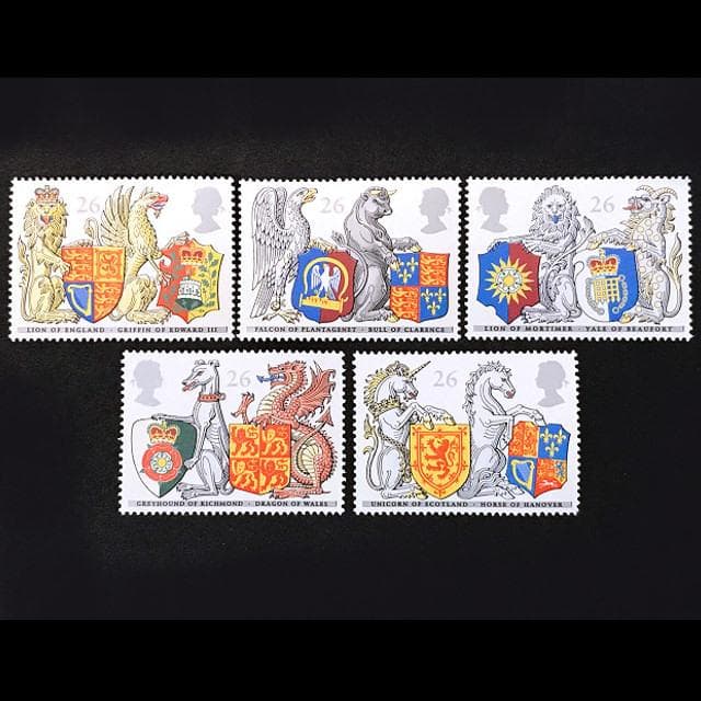 k4655 クイーンズビースト紋章イギリス1998年 外国切手5種 未使用