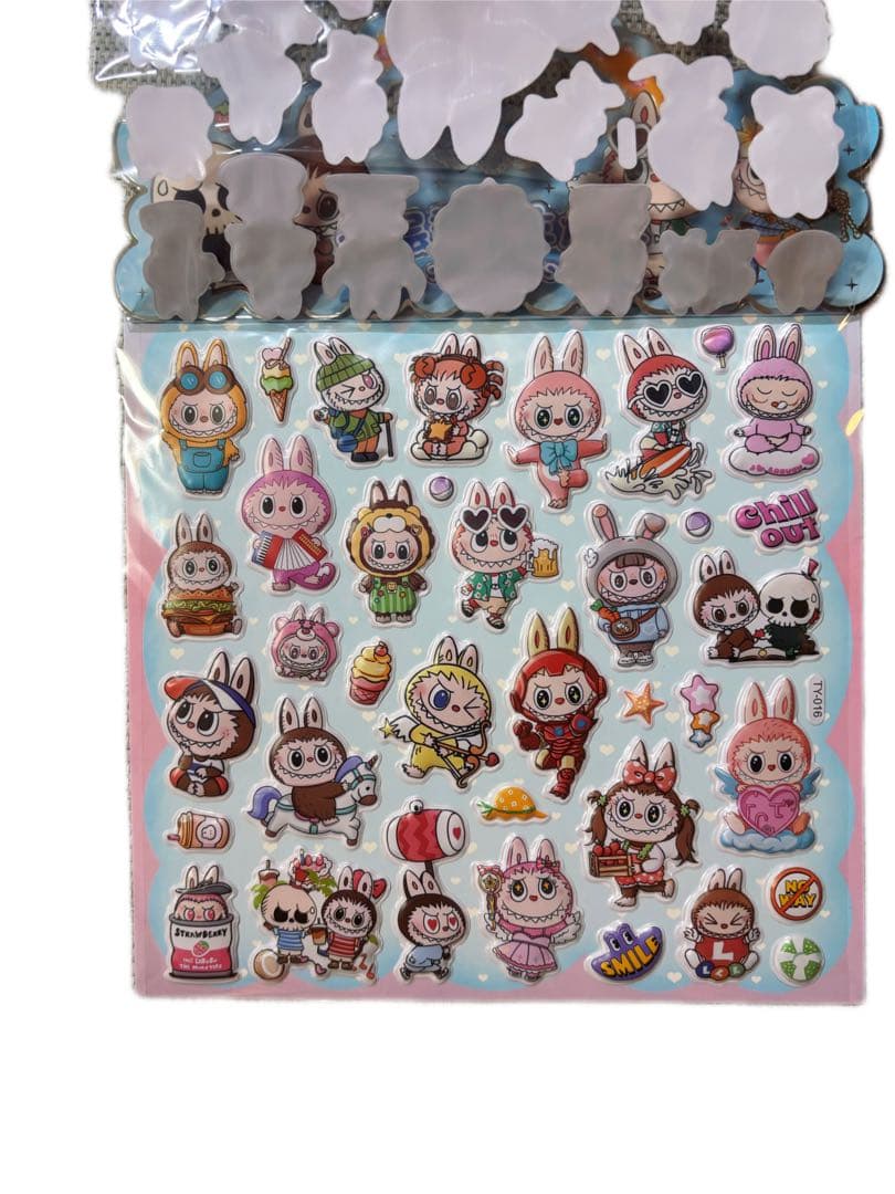 ラブブ シール おしりシール を探す方に！ぷくぷく立体シール2枚綴り 3