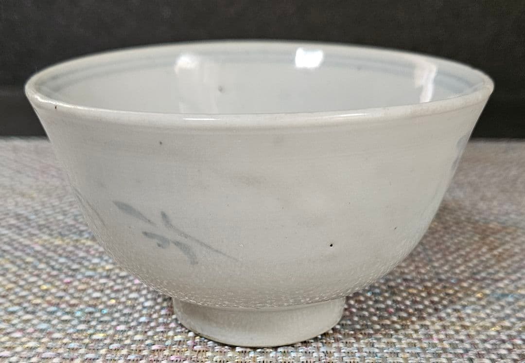 江戸時代中期頃 古伊万里 染付 扇面に貝の図 碗 茶碗 飯碗 くらわんか